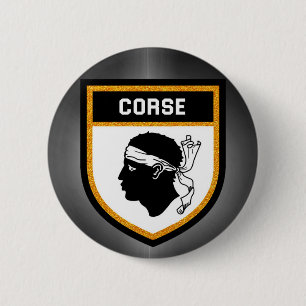 Badge Rond 5 Cm Drapeau de Corse