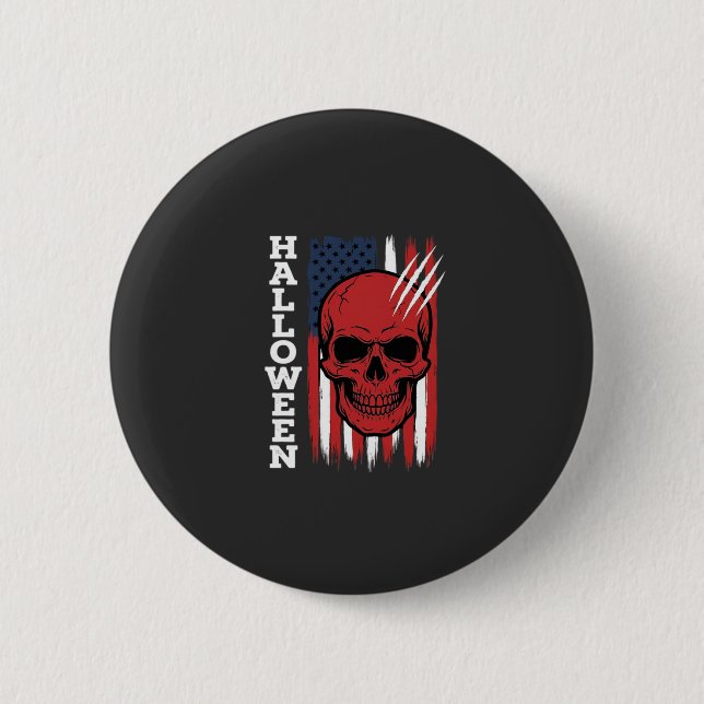 Badge Rond 5 Cm Drapeau de crâne Halloween Vector Design_1 (Devant)