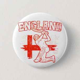 Badge Rond 5 Cm Drapeau de cricket Angleterre