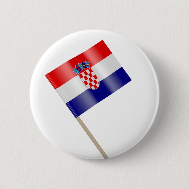 Badge Rond 5 Cm Drapeau de Croatie (Devant)