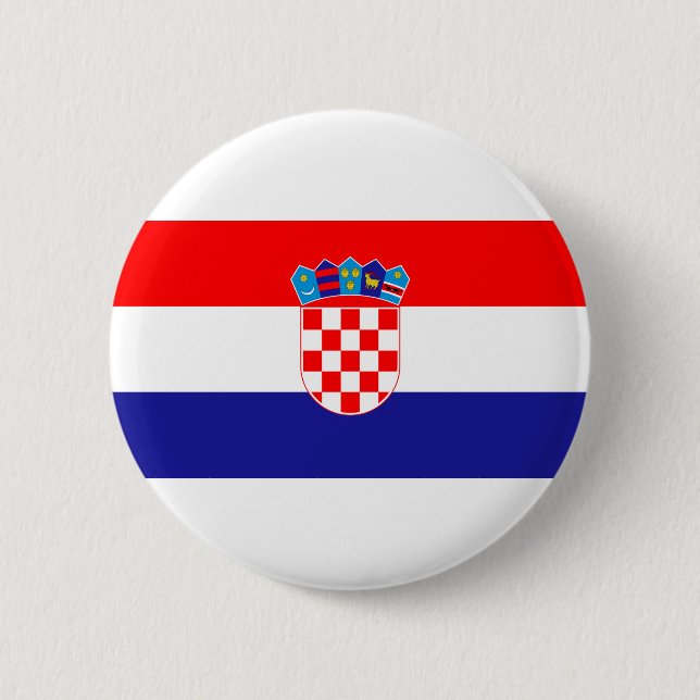 Badge Rond 5 Cm Drapeau de Croatie (Devant)