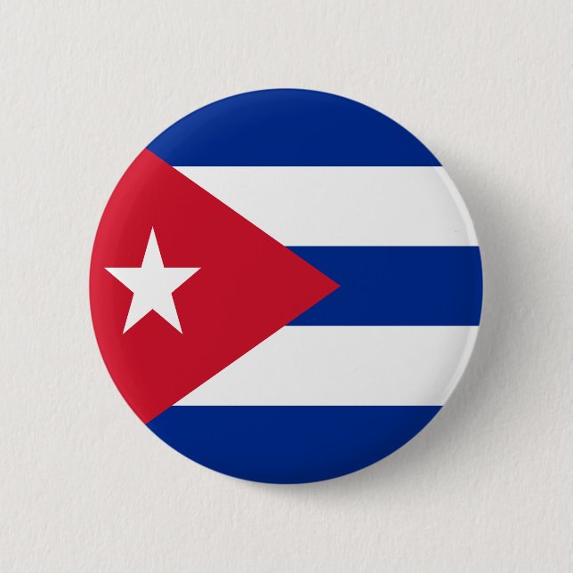 Badge Rond 5 Cm Drapeau de Cuba (Devant)