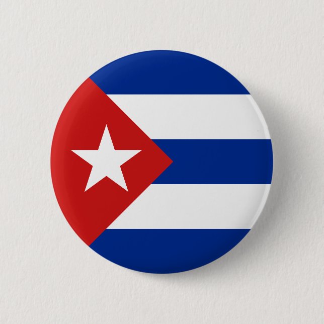 Badge Rond 5 Cm Drapeau de Cuba (Devant)