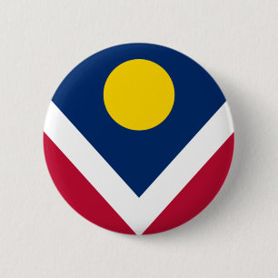 Badge Rond 5 Cm Drapeau de Denver, Colorado