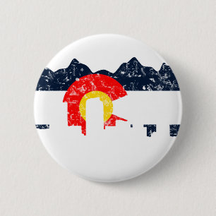 Badge Rond 5 Cm Drapeau de Denver le Colorado