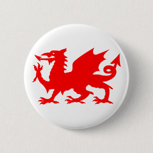 Badge Rond 5 Cm Drapeau de dragon gallois, Drapeau de dragon gallo