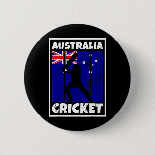 Badge Rond 5 Cm Drapeau de fan de cricket australien d'Australie C