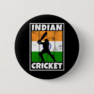 Badge Rond 5 Cm Drapeau de fan de cricket indien de l'Inde Cricket