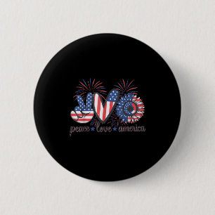 Badge Rond 5 Cm drapeau de feux d'artifice de l'amour de la paix d