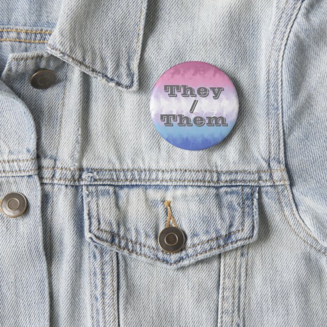 Badge Rond 5 Cm Drapeau de fierté Bigender personnalisable doux Bo (En situation)