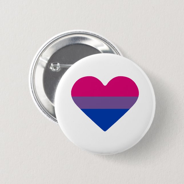 Badge Rond 5 Cm Drapeau de fierté bisexuel cœur (Devant & derrière)