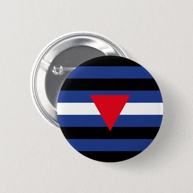 Badge Rond 5 Cm Drapeau de fierté cuir queer (Devant & derrière)