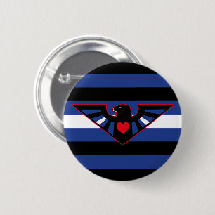 Badge Rond 5 Cm Drapeau de fierté d'aigle en cuir