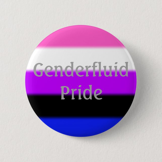 Badge Rond 5 Cm Drapeau de fierté de Falln Genderfluid (texte) (Devant)