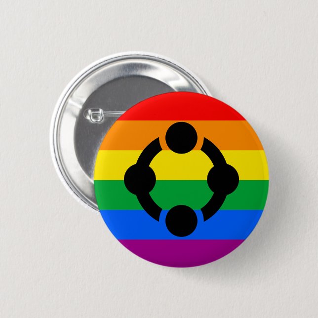 Badge Rond 5 Cm Drapeau de fierté de niche arc-en-ciel (Devant & derrière)