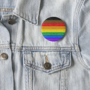 Badge Rond 5 Cm Drapeau de fierté gay inclusif SlipperyJoe's à tex