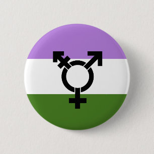 Badge Rond 5 Cm Drapeau de fierté genderqueer
