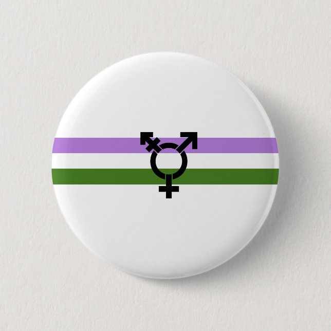 Badge Rond 5 Cm Drapeau de fierté genderqueer (Devant)