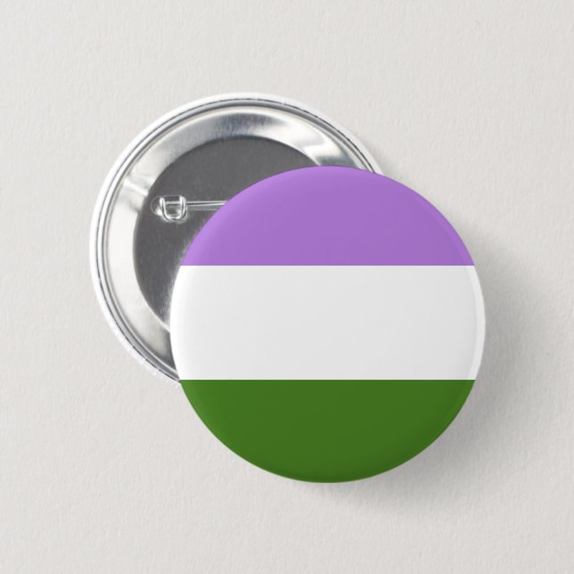Badge Rond 5 Cm Drapeau de fierté genderqueer (Devant & derrière)