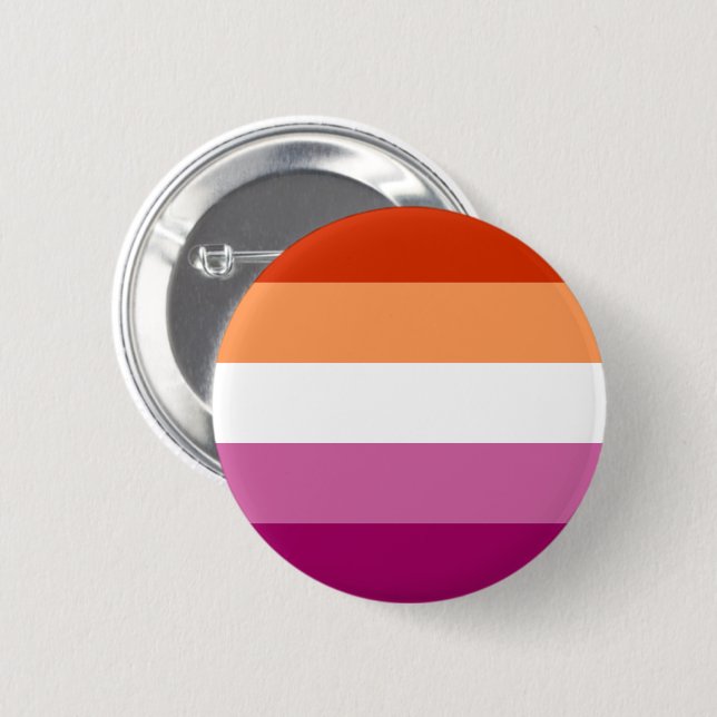 Badge Rond 5 Cm Drapeau de fierté lesbienne (5 bandes) (Devant & derrière)