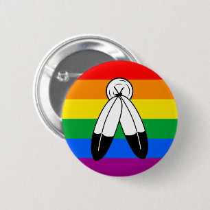 Badge Rond 5 Cm Drapeau de fierté LGBTQ+ Two-Spirit
