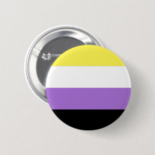 Badge Rond 5 Cm Drapeau de fierté non binaire