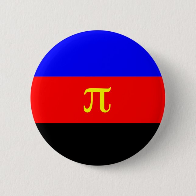Badge Rond 5 Cm Drapeau de fierté polyamoureuse (Devant)