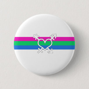 Badge Rond 5 Cm Drapeau de fierté polysexuelle