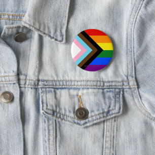 Badge Rond 5 Cm Drapeau de fierté Progress Pride de SlipperyJoe si