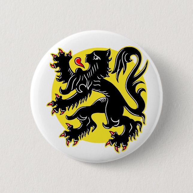 Badge Rond 5 Cm Drapeau de Flandre (Devant)