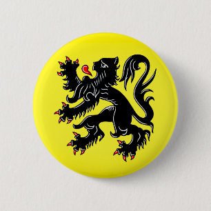 Badge Rond 5 Cm Drapeau de Flandre