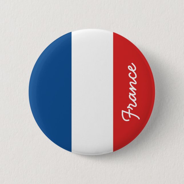 Badge Rond 5 Cm Drapeau de France (Devant)