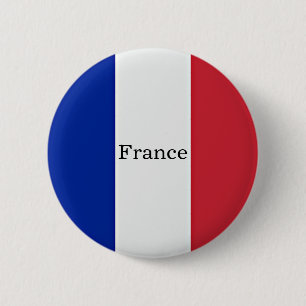 Badge Rond 5 Cm Drapeau de France, étiqueté,