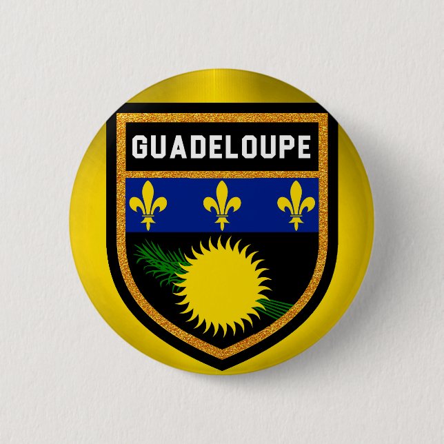 Badge Rond 5 Cm Drapeau de Guadeloupe (Devant)
