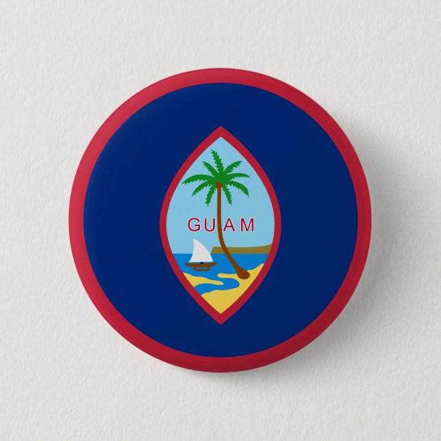Badge Rond 5 Cm Drapeau de Guam (Devant)