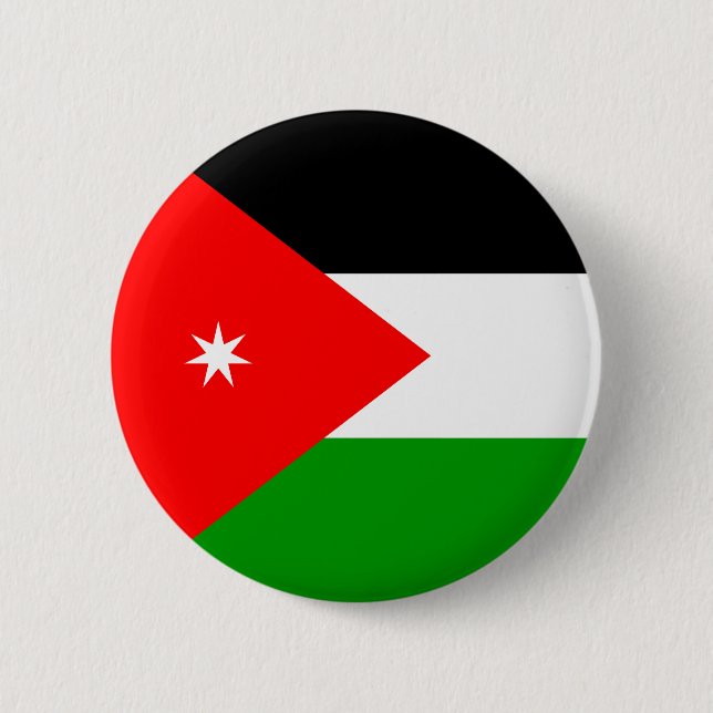 Badge Rond 5 Cm Drapeau de haute qualité de la Jordanie (Devant)