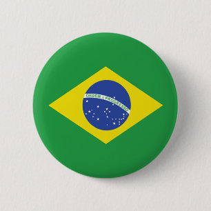 Badge Rond 5 Cm Drapeau de haute qualité du Brésil
