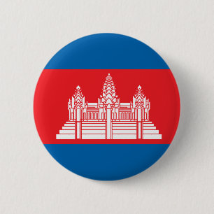 Badge Rond 5 Cm Drapeau de haute qualité du Cambodge