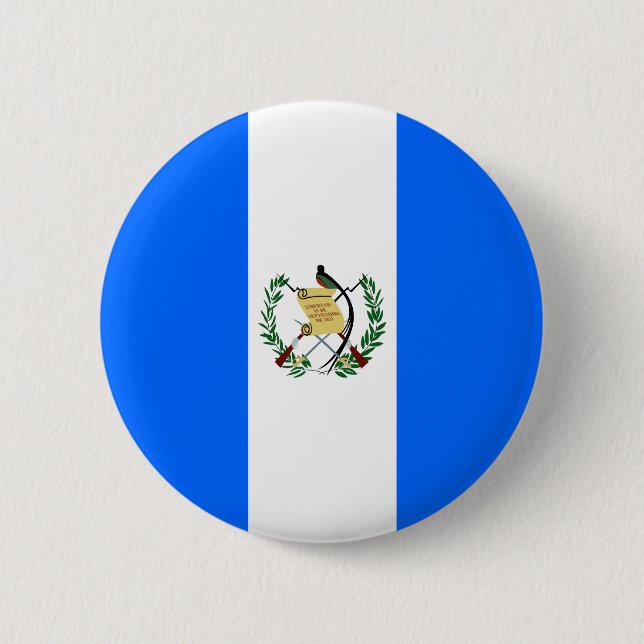 Badge Rond 5 Cm Drapeau de haute qualité du Guatemala (Devant)