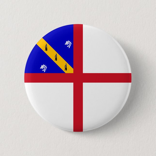 Badge Rond 5 Cm Drapeau de Herm (Devant)