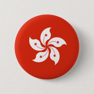 Badge Rond 5 Cm Drapeau de Hong Kong HK