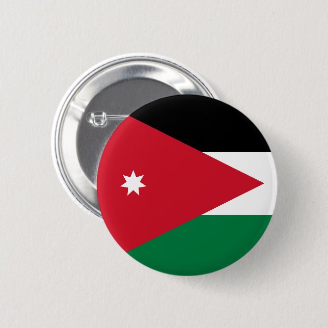 Badge Rond 5 Cm Drapeau de Jordanie (Devant & derrière)