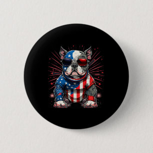 Badge Rond 5 Cm Drapeau de juillet Patriotic American Bulg Us