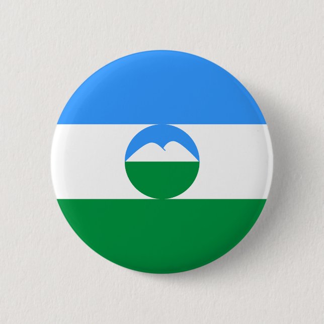Badge Rond 5 Cm Drapeau de Kabardino-Balkarie (Devant)