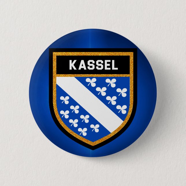 Badge Rond 5 Cm Drapeau de Kassel (Devant)