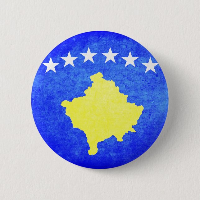 Badge Rond 5 Cm Drapeau de Kosovo (Devant)