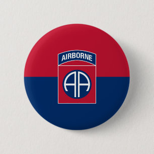 Badge Rond 5 Cm Drapeau de la 82e division aéroportée vétéran mili