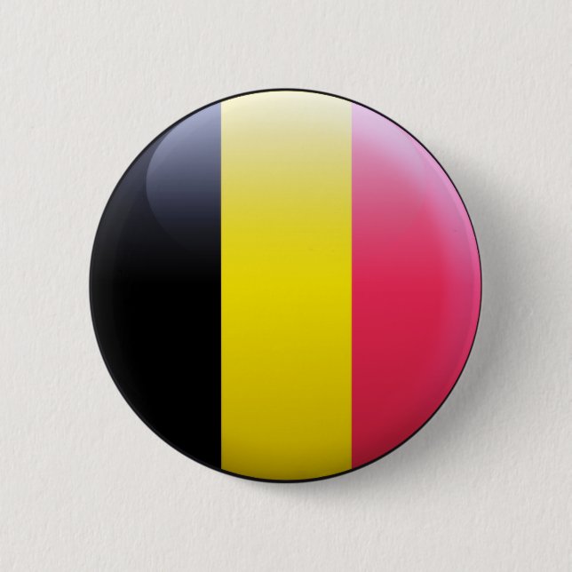 Badge Rond 5 Cm Drapeau de la Belgique (Devant)
