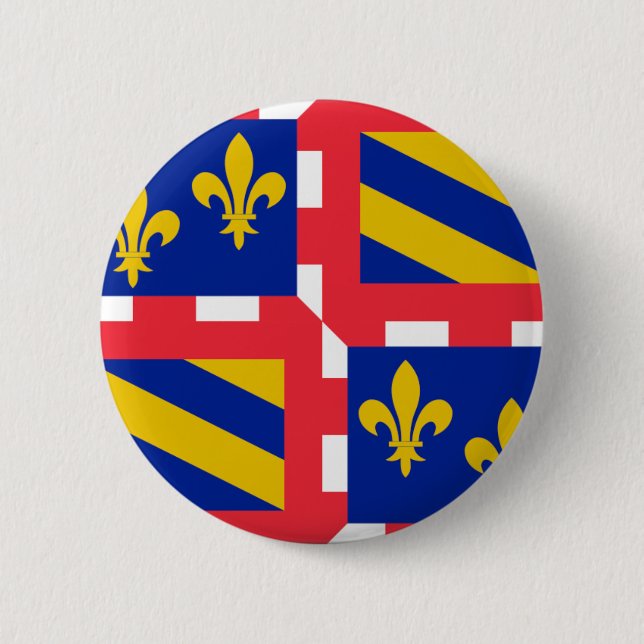 Badge Rond 5 Cm Drapeau de la Bourgogne (France) (Devant)