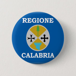 Badge Rond 5 Cm Drapeau de la Calabre (Italie)